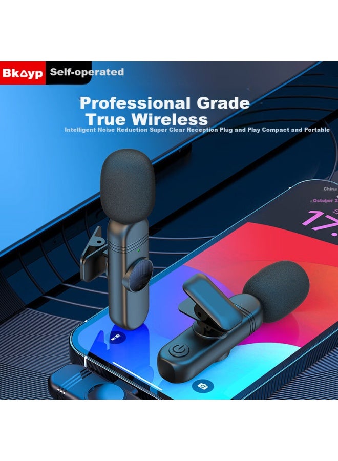 Bkayp Wireless Lavalier Microphone, Computer And Phone Type-c Interface, Small Bee Recording, Douyin Short Video Shooting, Sound Transmission Device, Sound Card, Outdoor One-to - Image 1