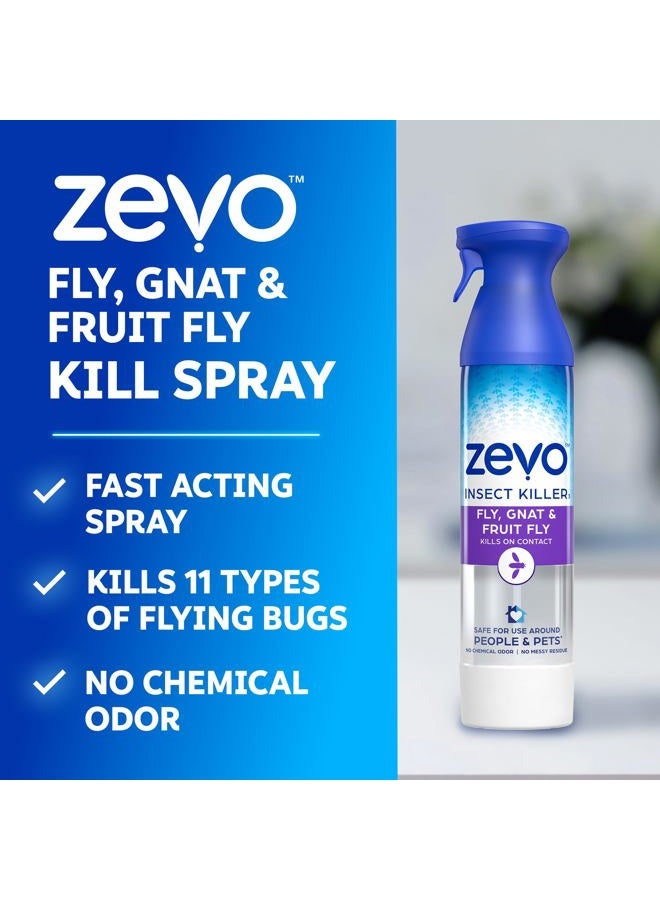 Zevo Flying Insect Killer Spray - Bug Spray for Home Use - Versatile Gnat, Mosquito, Fruit Fly Killer & More - with Rosemary & Cornmint Oil - for Indoor & Outdoor Use (3 Bottles) - Image 2