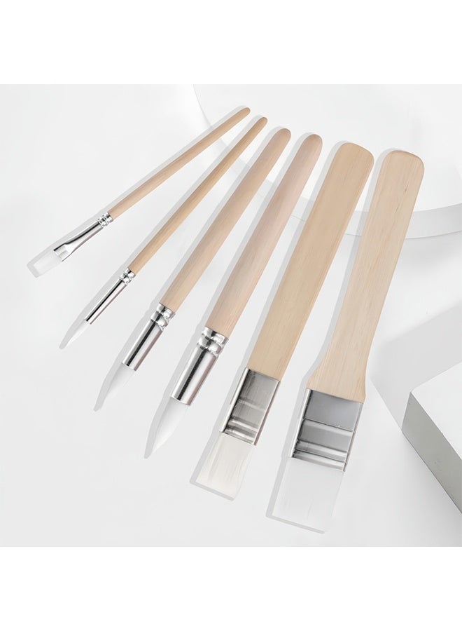 6-Piece Plastic Paint Brush Set - Image 1