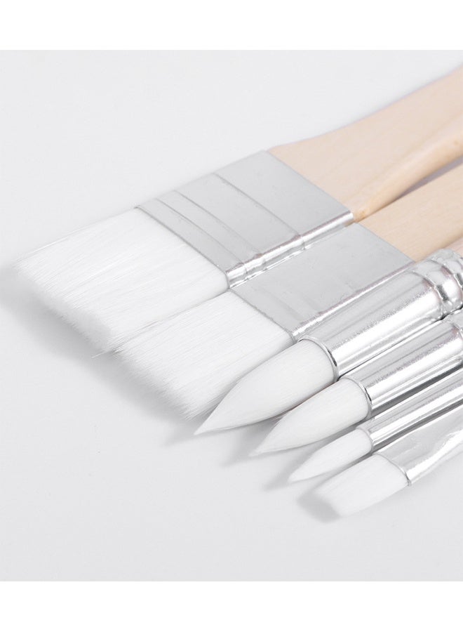 6-Piece Plastic Paint Brush Set - Image 2