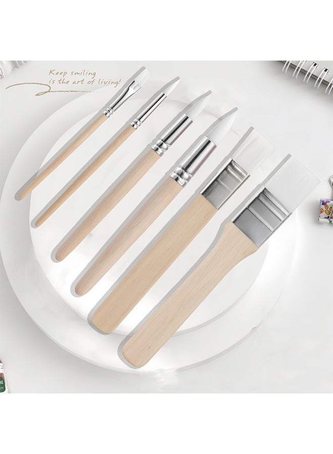 6-Piece Plastic Paint Brush Set - Image 3