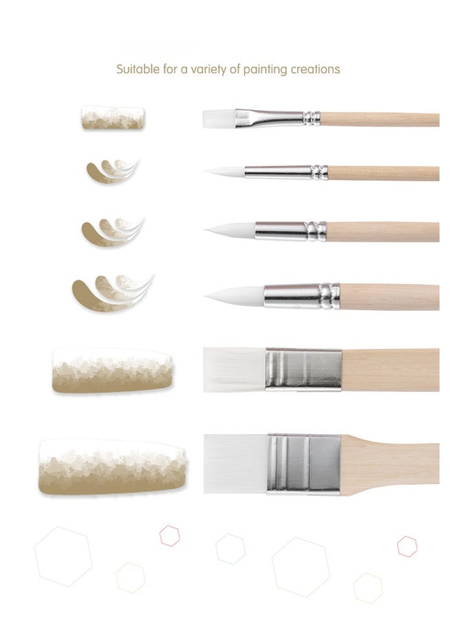 6-Piece Plastic Paint Brush Set - Image 4