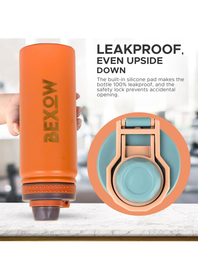 BEXOW Double Wall Vacuum Flask – Insulated Stainless Steel Water Bottle, 750ml, Leak-Proof, Durable, Hot & Cold Beverage Thermos - Image 3