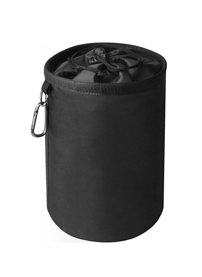 Peg Bag, Black Large Peg Bag with Closing Cord and Hanging Snap Hook, Peg Bag for Laundry Clothes Pegs, Indoor Outdoor Pegs Organizer Storage Use, Black 7.8 X 7.8 X 11 Inch - Image 1