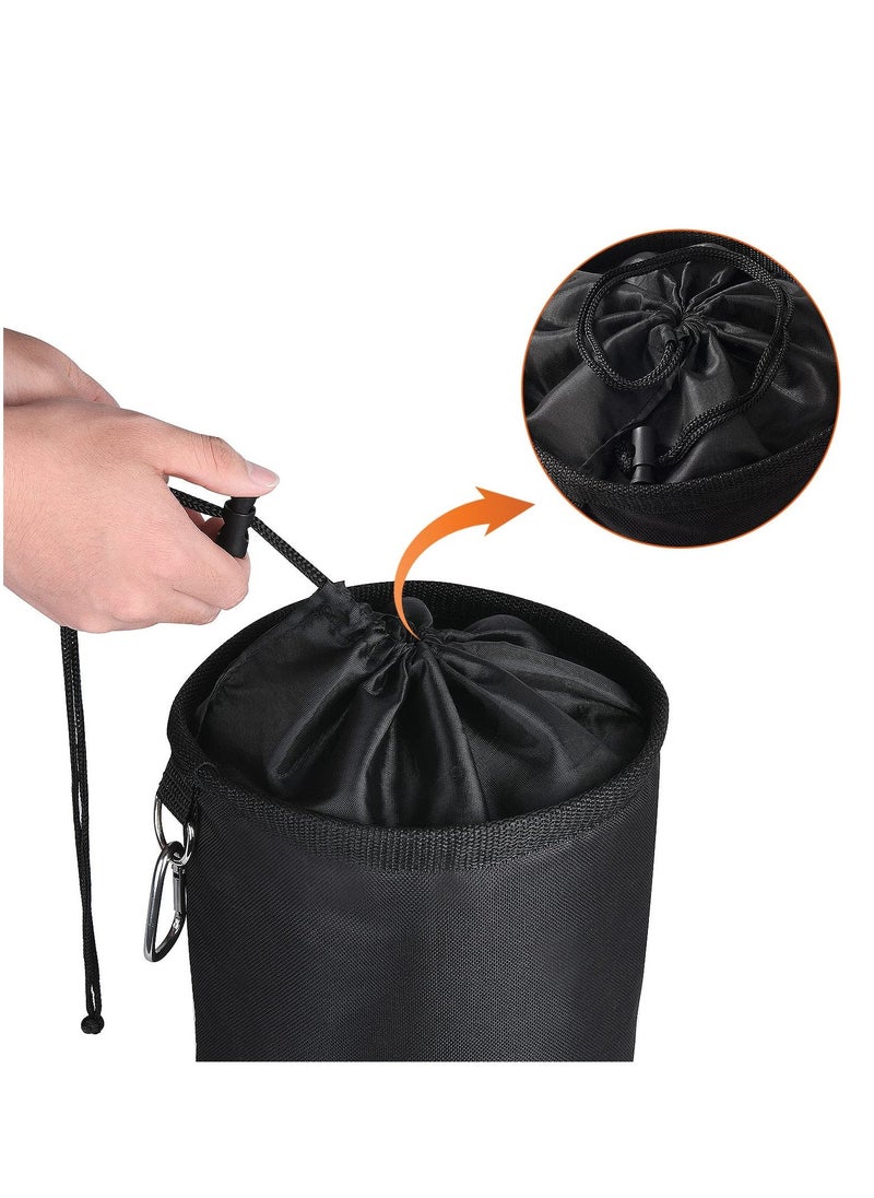 Peg Bag, Black Large Peg Bag with Closing Cord and Hanging Snap Hook, Peg Bag for Laundry Clothes Pegs, Indoor Outdoor Pegs Organizer Storage Use, Black 7.8 X 7.8 X 11 Inch - Image 4