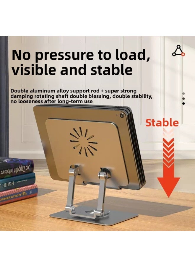 Generic - Tablet Pad Bracket 360 ° Rotating Desktop Mobile Phone Bracket Aluminum Alloy Lifting Game Chasing Rack For Students-Color:2027 Gray [aluminum Alloy Can Rotate 360 Degrees]] - Image 1