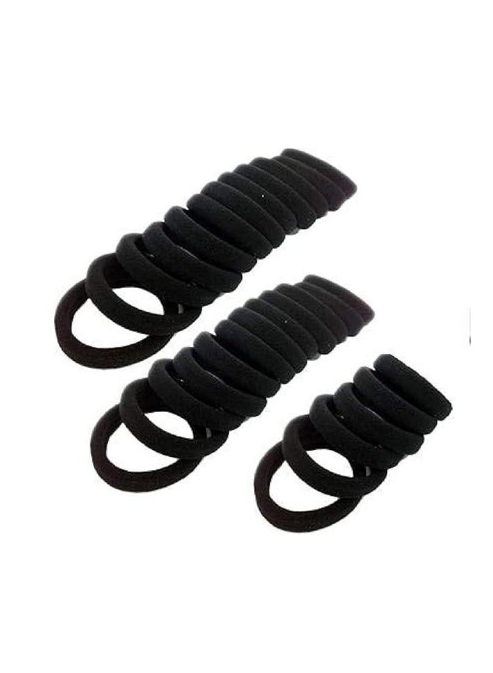 Set of 10 elastic hair ties for women and men (black) - Image 1
