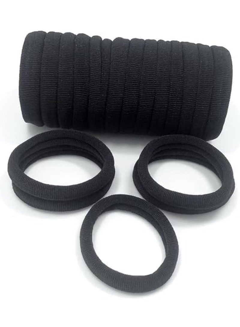 Set of 10 elastic hair ties for women and men (black) - Image 2