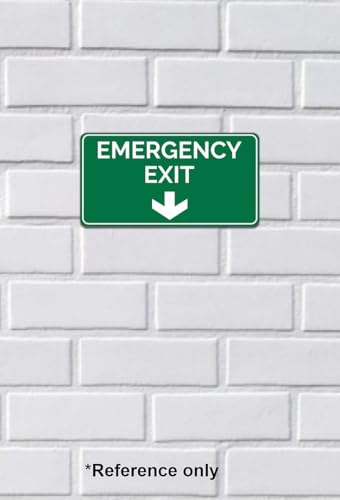 CVANU FIRE EXIT - Safety Sign Board With Running Man With Arrow (Up Down Right Left symbol), EMERGENCY EXIT Sticker With Safety Message-Green colour - Image 3