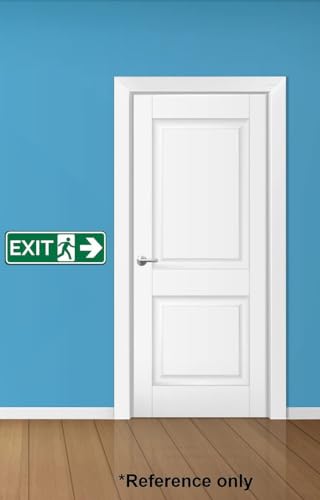 CVANU FIRE EXIT - Safety Sign Board With Running Man With Arrow (Up Down Right Left symbol), EMERGENCY EXIT Sticker With Safety Message-Green colour - Image 2