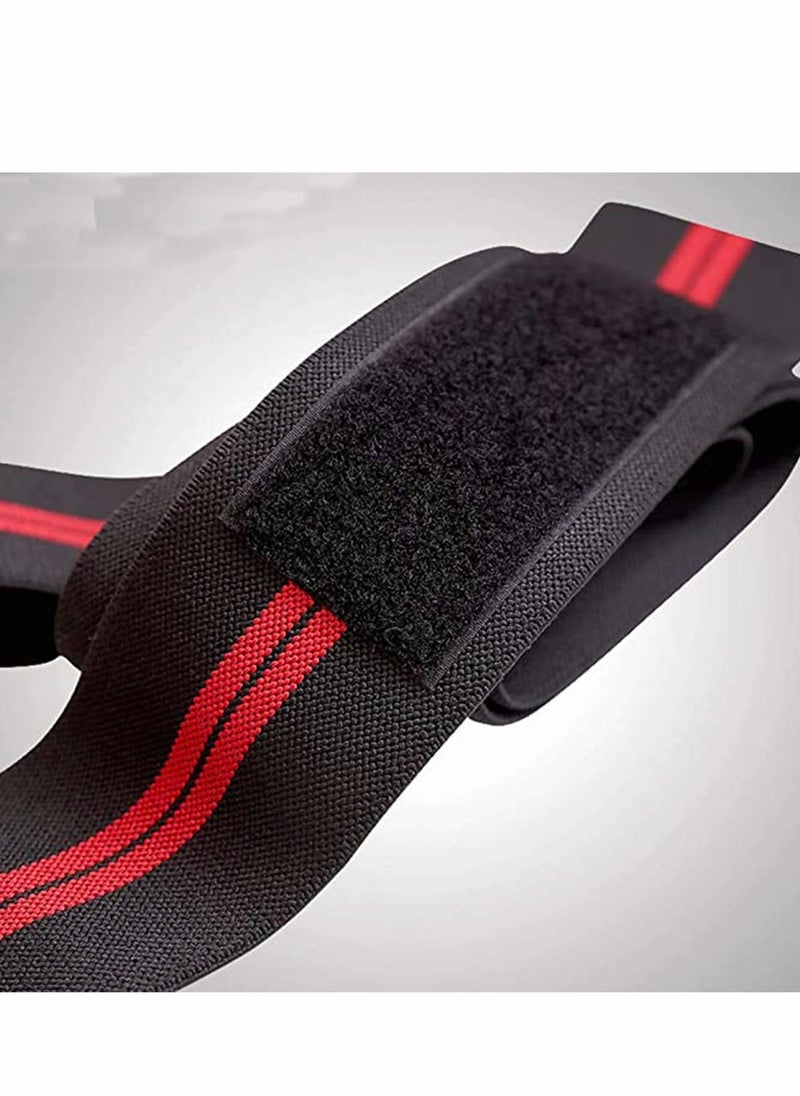 Captaintech - Fitness Knee Straps, Bandages Elastic Squat Weightlifting Straps Knee Pads Outdoor Sports Adjustable Compression Knee Support Sleeve - Image 1