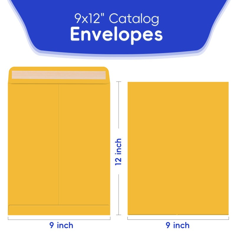 FloraSea 25 Pack 9 x 12 Catalog Mailing Envelopes, Self-Seal Brown Kraft Manilla Envelopes Letter Size for Mailing, Organize, storage, Home, Office Business - Image 2