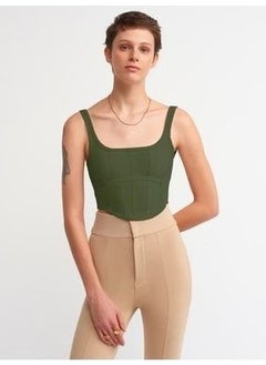 Dilvin 3793 Corset Top- Dark Khaki  - Image 1