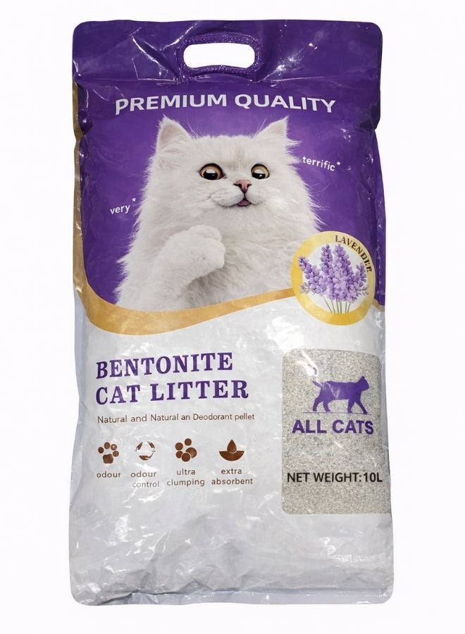 رمل قطط برائحة اللافندر 10 لتر - تحكم في الروائح، تكتل سريع، وانتعاش يدوم طويلاً