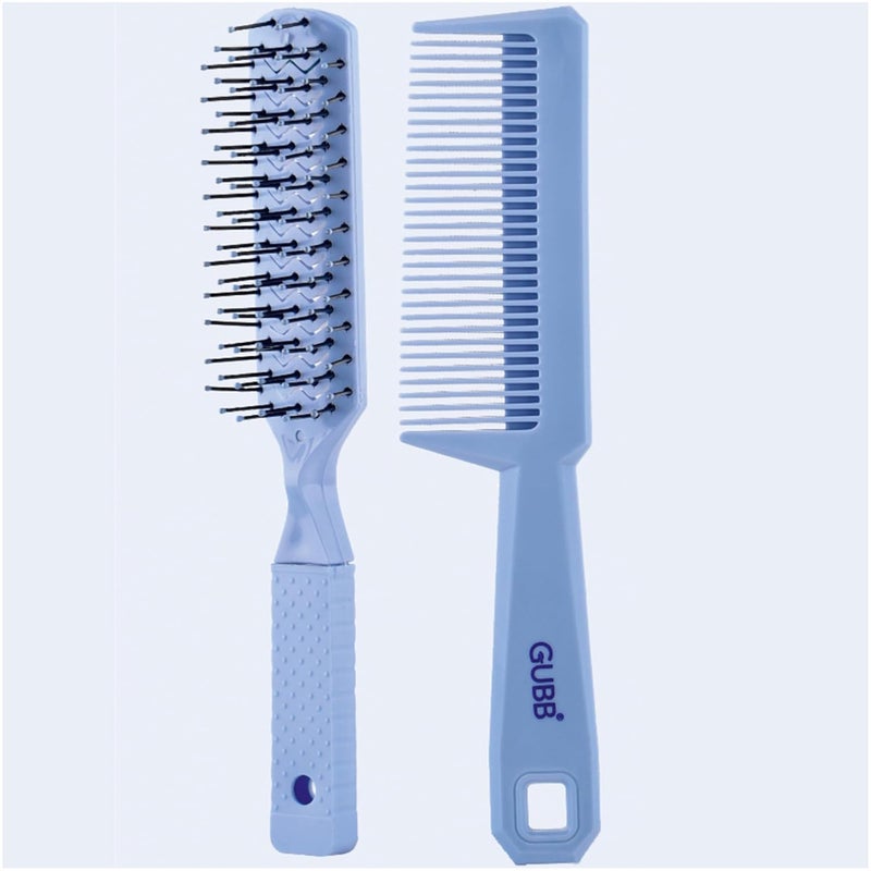 GUBB Styling Combo of Vent Hair Brush Santorini Hues and Hair Comb Best Hair Combo for Styling Detangling and Grooming for Women and Men Best Hair Brush and Hair Comb for All Hair Types - Image 1