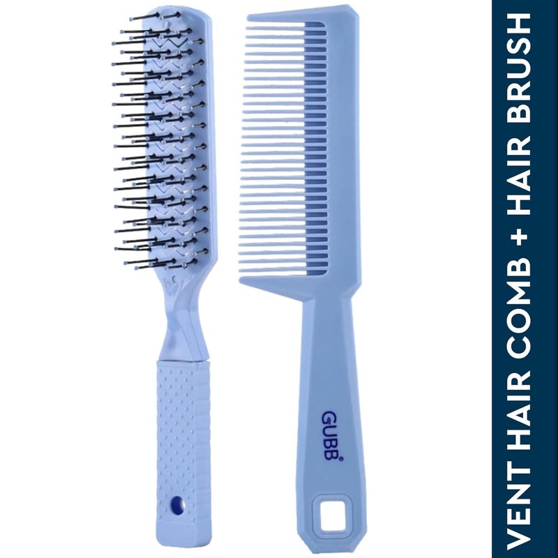 GUBB Styling Combo of Vent Hair Brush Santorini Hues and Hair Comb Best Hair Combo for Styling Detangling and Grooming for Women and Men Best Hair Brush and Hair Comb for All Hair Types - Image 2