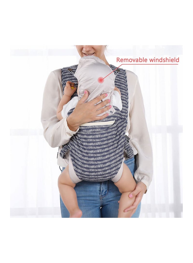 4-in-1 Baby Carrier Wrap for Newborns and Toddlers (7-45 lbs) - Soft Infant Carrier for Front and Back Carrying with Adjustable Back Strap and Waist Belt. - Image 5