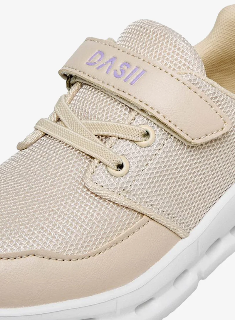 Dash Beige Girls Hook & Loop School Sneakers for Women | Best Price UAE