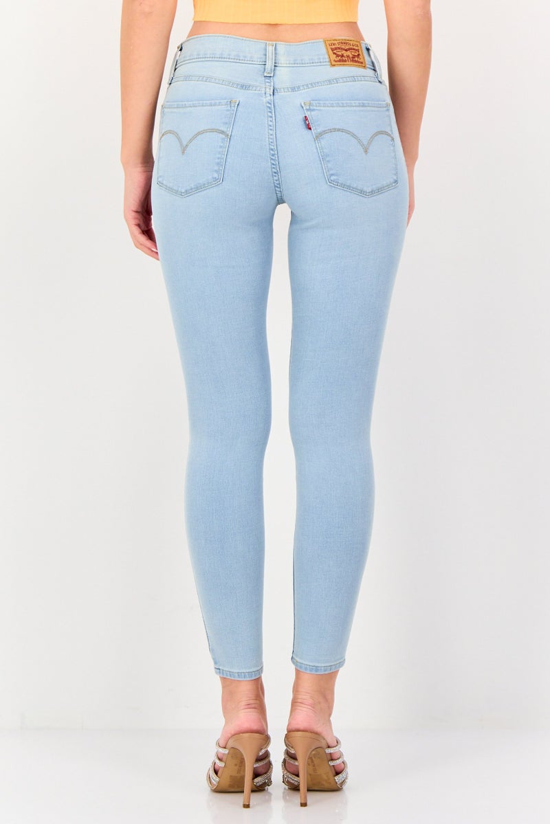 Levi's Women Super Skinny Washed Stretchable 710 Jeans, Light Blue - Image 2