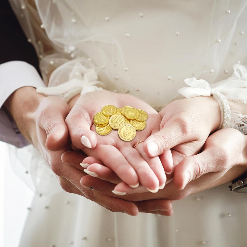 ESNOY Wedding Arras Coins Set - Gold Heart Shaped Box with 13 Virgen of Guadalupe Coins, Arras De Boda Cristiana, Weddings Accessories for Ceremony - Image 5