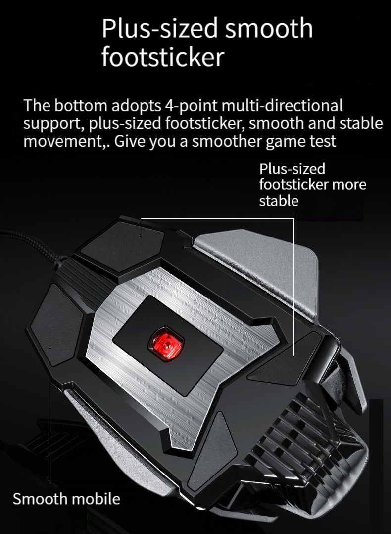 Luminous Enhanced Esports Mouse Daily Mouse Work USB Plug Wired Mouse (Black) - Image 5