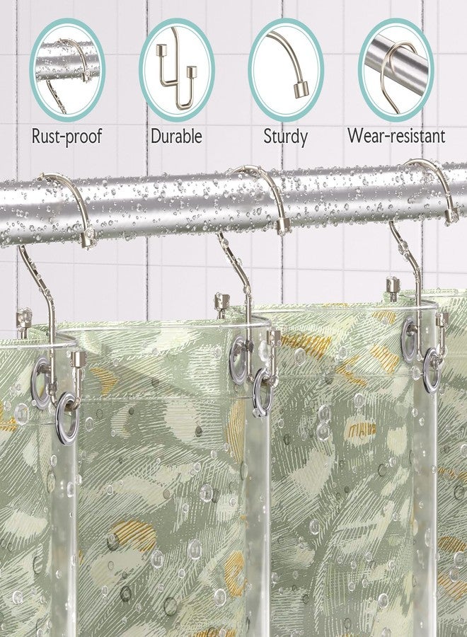 Bathway High-Low Double Shower Curtain Hooks, Bathway Bathroom Shower Curtain Rings, Separate Liner & Curtain to Prevent Tangling, Rust-Resistant Metal, Smooth Glide, 12-Pack Matte Nickel - Image 4