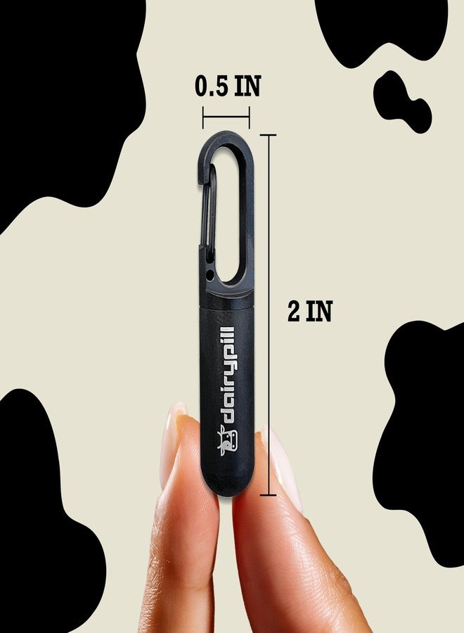 DairyPill Keychain Pill Holder, Key Pod Mini, Travel Pill Organizer, Waterproof and Portable Stainless Steel Pill Case, Small and Discreet Container for On The Go, Holds 4 DairyPills (Matte Black - Image 3