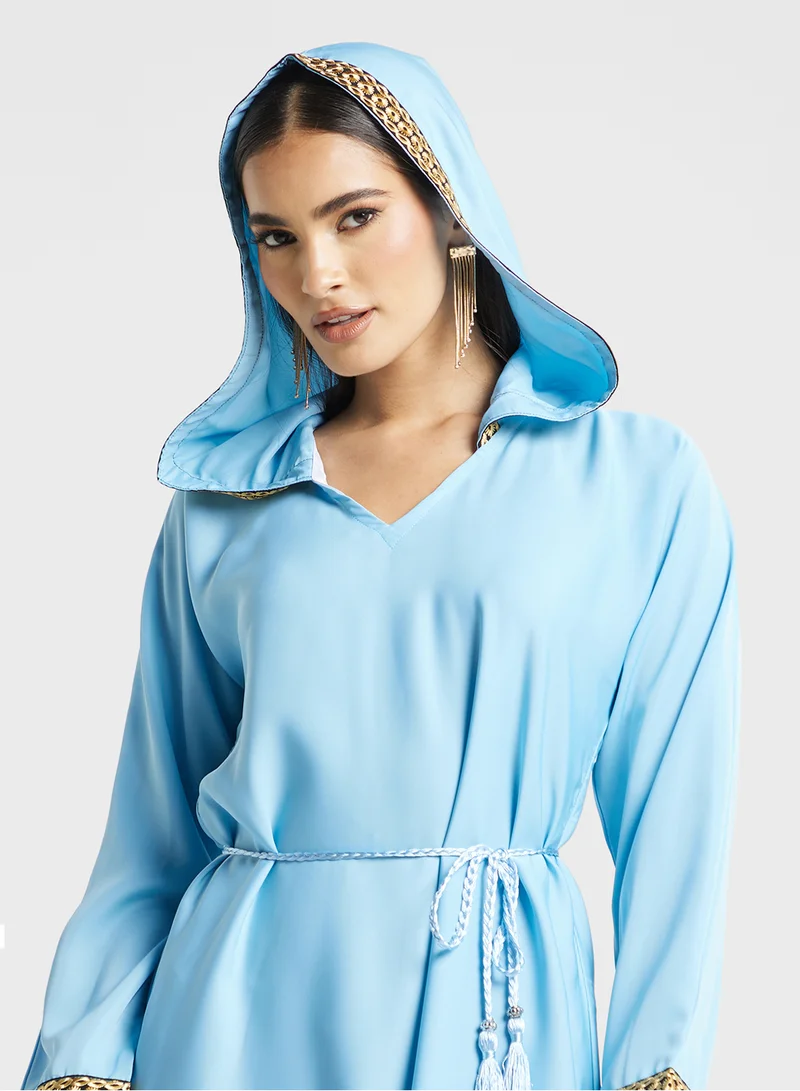 ARABIAN CLOSET Embroidered Hooded Abaya