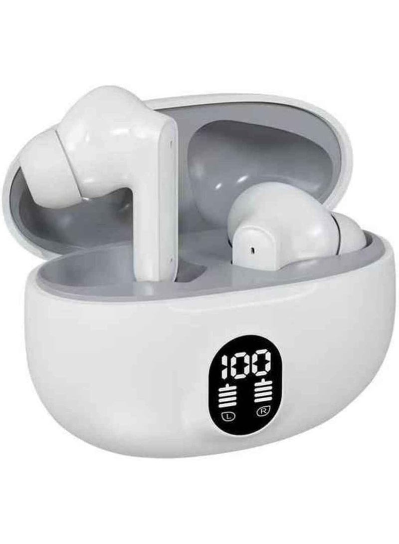 Wireless Earbuds for Athletes, Ultra Lightweight, HD Headphones for Calls, Powerful Bass Drives, Compatible with Android and iPhone Phones WHITE - Image 1