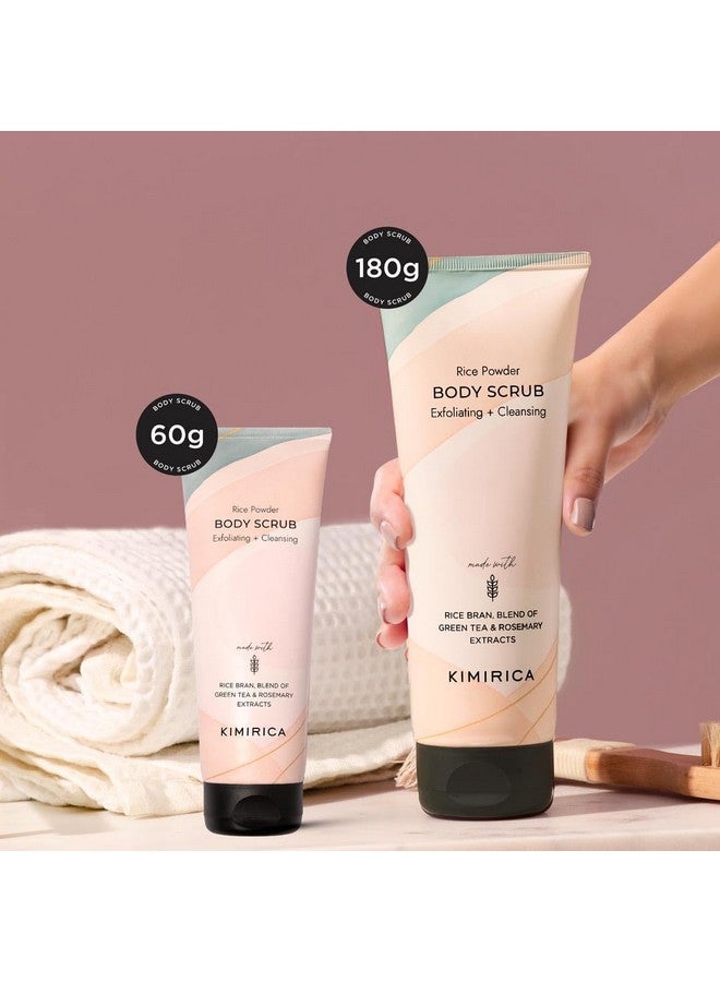 Kimirica Body Scrub for Tan Removal & Soft-Smooth Skin | For Men and Women | De-Tan Bathing Scrub with Rice Powder, Removes Dirt & Dead Skin from Neck, Knees, Elbows & Arms| exfoliate, cleanse & moisturizes in one step | 60gm - Image 2