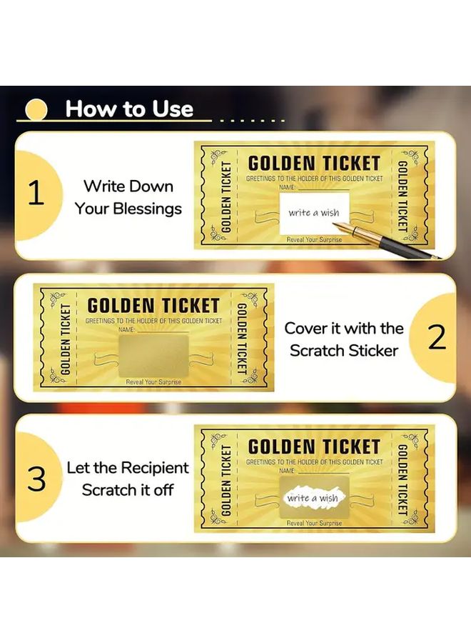 Golden Ticket Scratch Card Surprise Gift For Birthday Anniversary Romantic Couple - Image 2