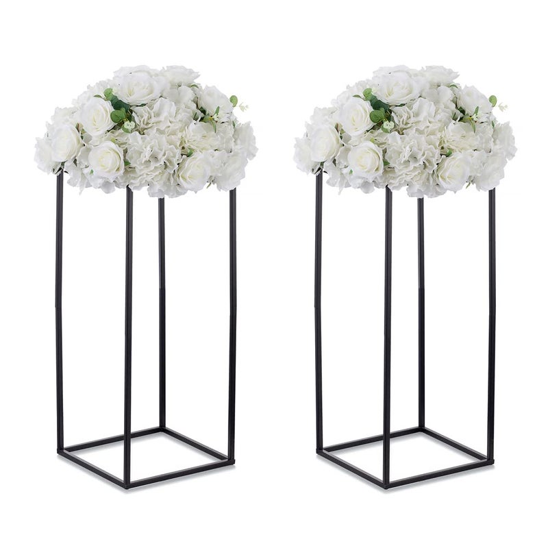 Black Plant Stand Pedestal Stand  2 Pcs Metal Plant Stand 236in Tall Flower Stand Vase Flower Holder Wedding Centerpieces for Table Corner Planter Pot Rack for Living Room Home Patio Decor
