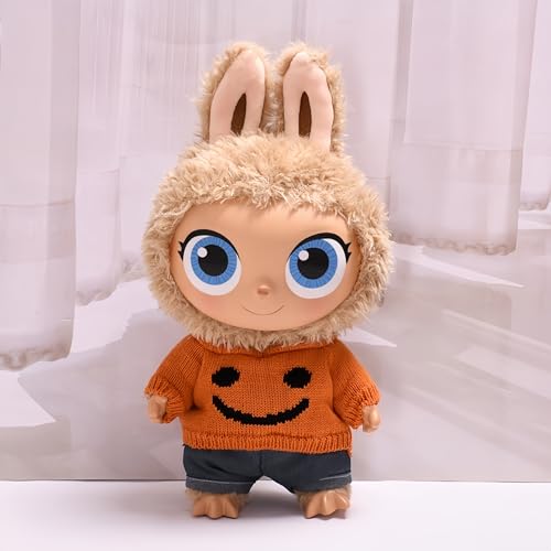 Jrelecs Smile Sweater Clothes Set for 38cm15inches Doll 2 Piece Set Smile Sweater Outfit Premium Fashion for 38cm Dolls Accessories Doll Not Included Orange - Image 1
