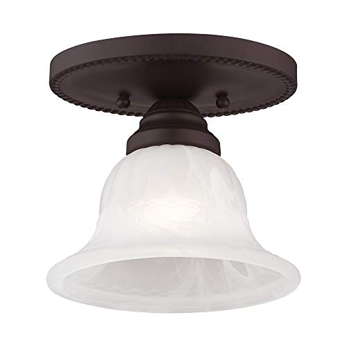 Livex Lighting 1530-07 Edgemont 1-Light Ceiling Mount, Bronze - Image 5