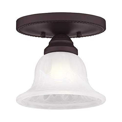 Livex Lighting 1530-07 Edgemont 1-Light Ceiling Mount, Bronze - Image 4
