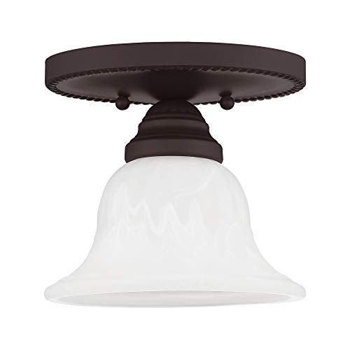 Livex Lighting 1530-07 Edgemont 1-Light Ceiling Mount, Bronze - Image 2