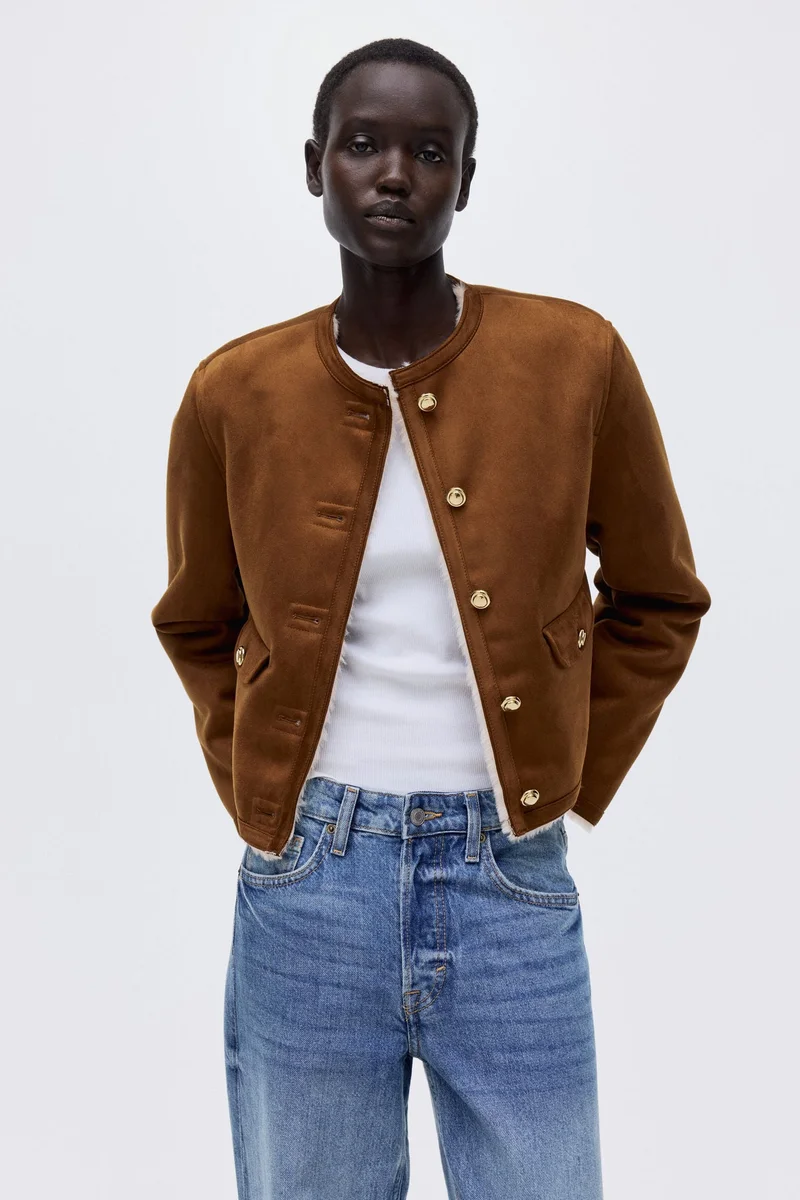 اتش اند ام جاكيت مبطن بالوبر