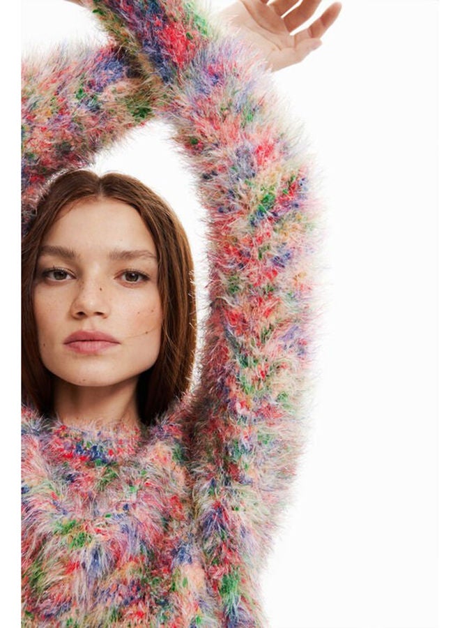 DESIGUAL كنزة بتأثير فرو متعددة الألوان  - Image 3