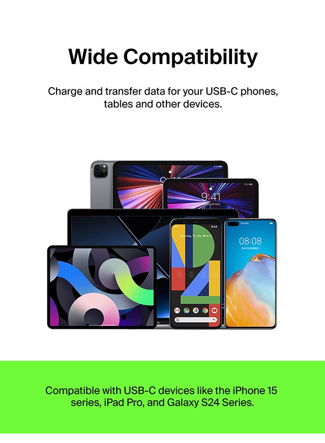 بيلكين كابل Usb-C مضفر (Usb-C إلى Usb-A من بيلكين، لأجهزة سامسونج، وبكسل، وآي باد برو، ونينتندو سويتش والمزيد) - بطول 1 م، أسود أسود - Image 5