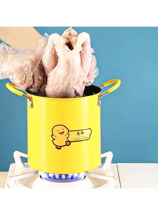 Deep Oil Fryer with Non-Slip Silicone Handle and Frying Pan with Lid for Home Kitchen 2L - Image 3