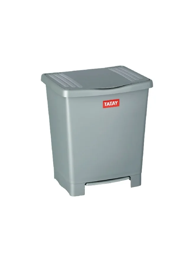 TATAY High Quality Rectangular Shaped Large Foot Pedal Bin with Lid Grey 23 L 1101406
