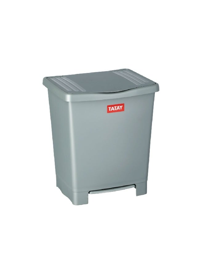 TATAY High Quality Rectangular Shaped Large Foot Pedal Bin with Lid Grey 23 L 1101406 - Image 1