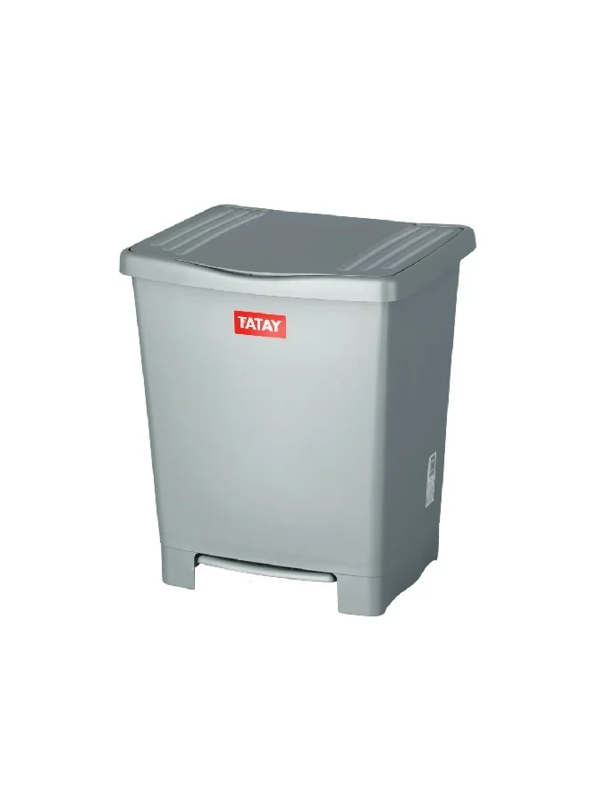 TATAY High Quality Rectangular Shaped Large Foot Pedal Bin with Lid Grey 23 L 1101406