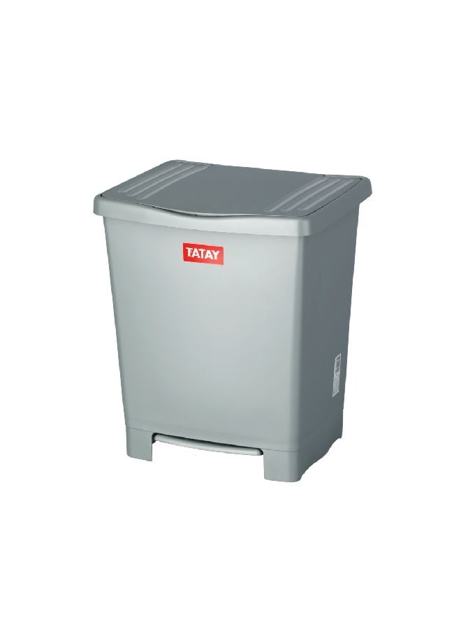 TATAY High Quality Rectangular Shaped Large Foot Pedal Bin with Lid Grey 23 L 1101406 - Image 2