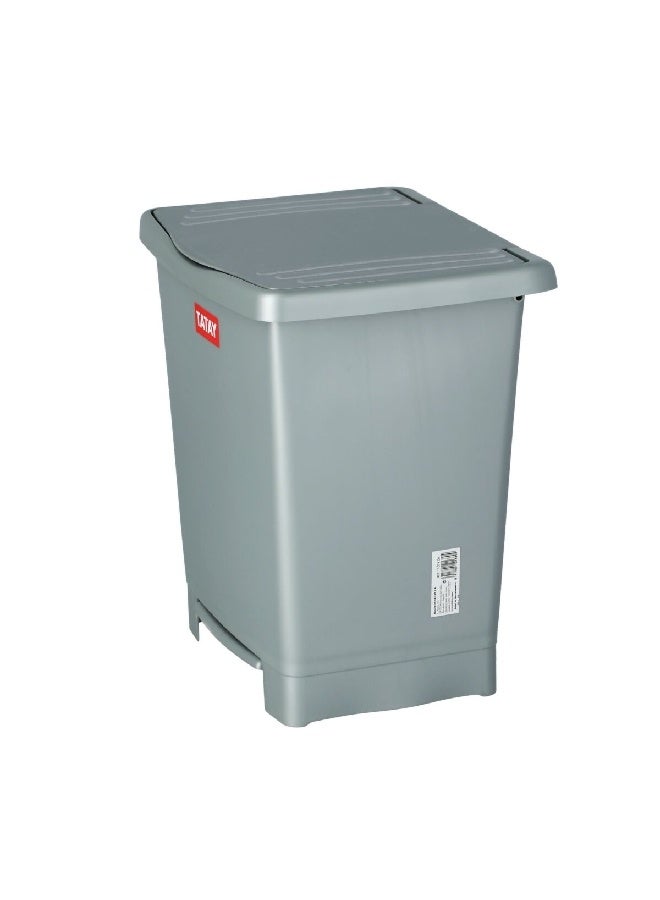 TATAY High Quality Rectangular Shaped Large Foot Pedal Bin with Lid Grey 23 L 1101406 - Image 3