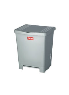 TATAY High Quality Rectangular Shaped Large Foot Pedal Bin with Lid Grey 23 L 1101406  - Image 2