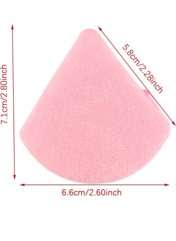 قطعتان من إسفنجة البودرة القطيفة المثلثة لإخفاء عيوب البشرة وبودرة للوجه ومستحضرات التجميل القابلة للغسل وإعادة الاستخدام إسفنجة كريم أساس ناعمة ورطبة وجافة أداة مكياج مخملية (ألوان متنوعة - Image 2