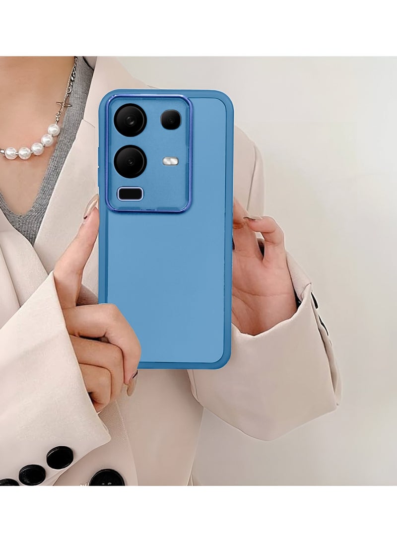 Wtech Infinix Note 50 Pro 4G 2025 Soft Transparent Camera Lens Protection TPU Silicone Ultra Thin Phone Stylish Electroplated Camera Border Back Case Cover - Blue  - Image 4