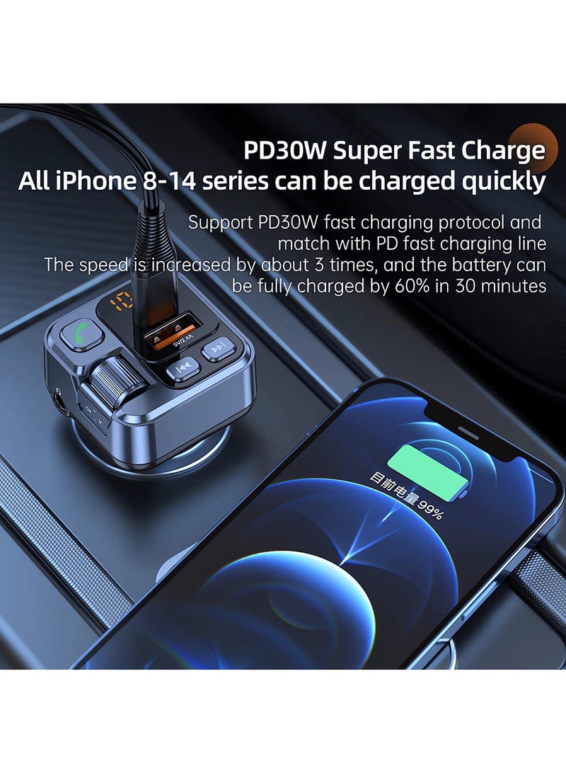 Car Bluetooth Adapter - Car Fast Charger - MP3 Music Player - Wireless Radio Adapter- FM Transmitter - Car Kit - Car Accessories - Image 3