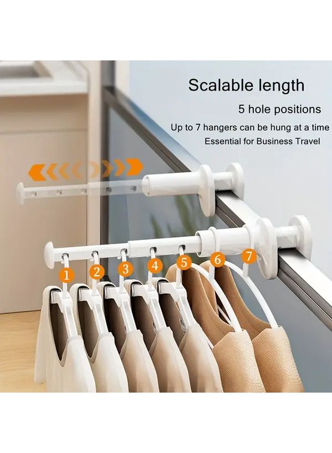 Portable Travel Clothes Hanger 5 Hole Foldable Windproof Spiral Clip No Drill Plastic 1pc - Image 2